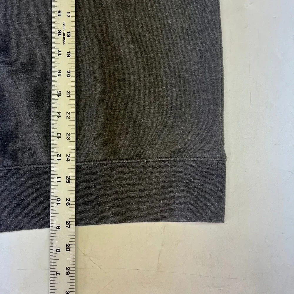 The North Face Mens Crewneck Sweatshirt Charcoal Gray Heather Logo Pullover SZ M